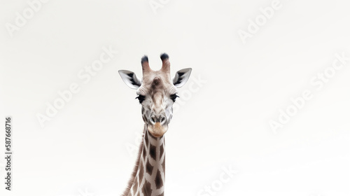 animal on the white Background Giraffe generative ai © Sergey