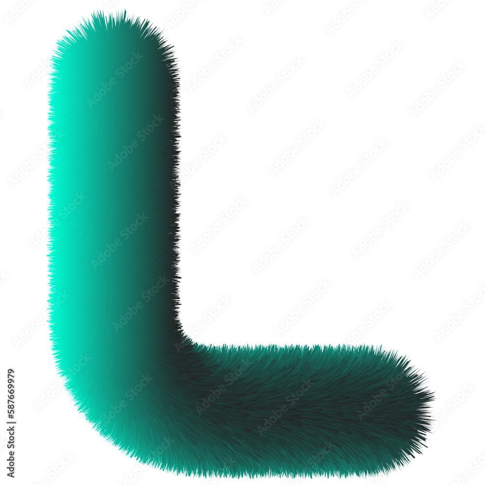 3d alphabet letter l fur style design 3d alphabet letter l fur style design