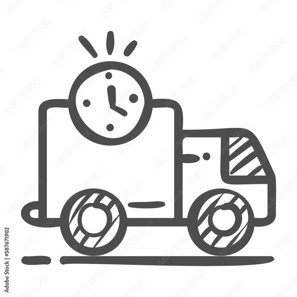 delivery time handdrawn icon delivery time handdrawn icon
