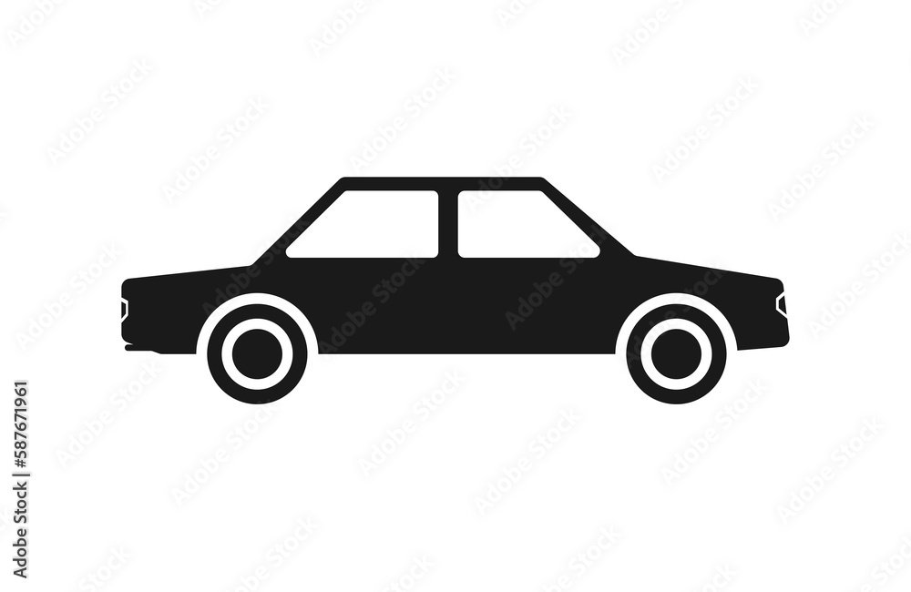 Simple car sedan flat icon	