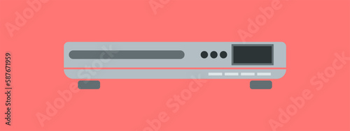 Plain DVD in flat style on a yellow background	