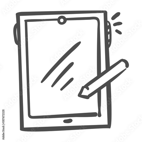portrait tablet handdrawn icon