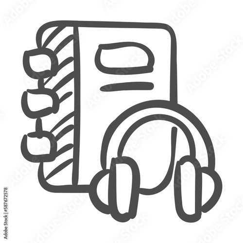 audiobook handdrawn icon