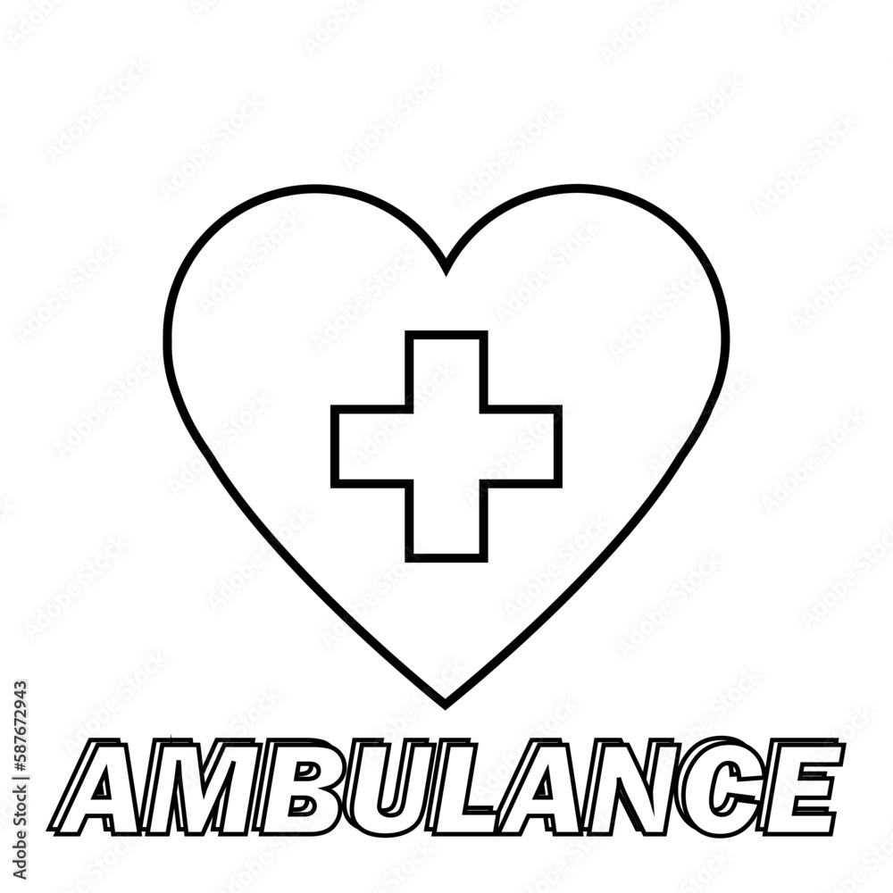 Illustration health care icon, cross in heart. Illustration of medicine on health care Illustration health care icon, cross in heart. Illustration of medicine on health care