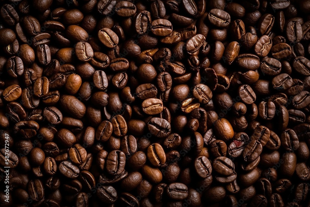 Naklejka premium coffee beans background, generative ai