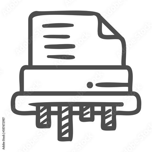 paper shredder handdrawn icon