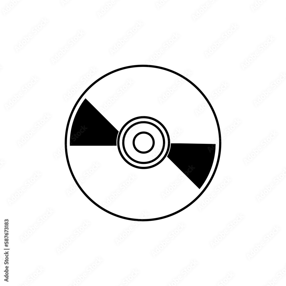 Simple illustration of compact disk or hard drive disc Personal computer component icon Simple illustration of compact disk or hard drive disc Personal computer component icon