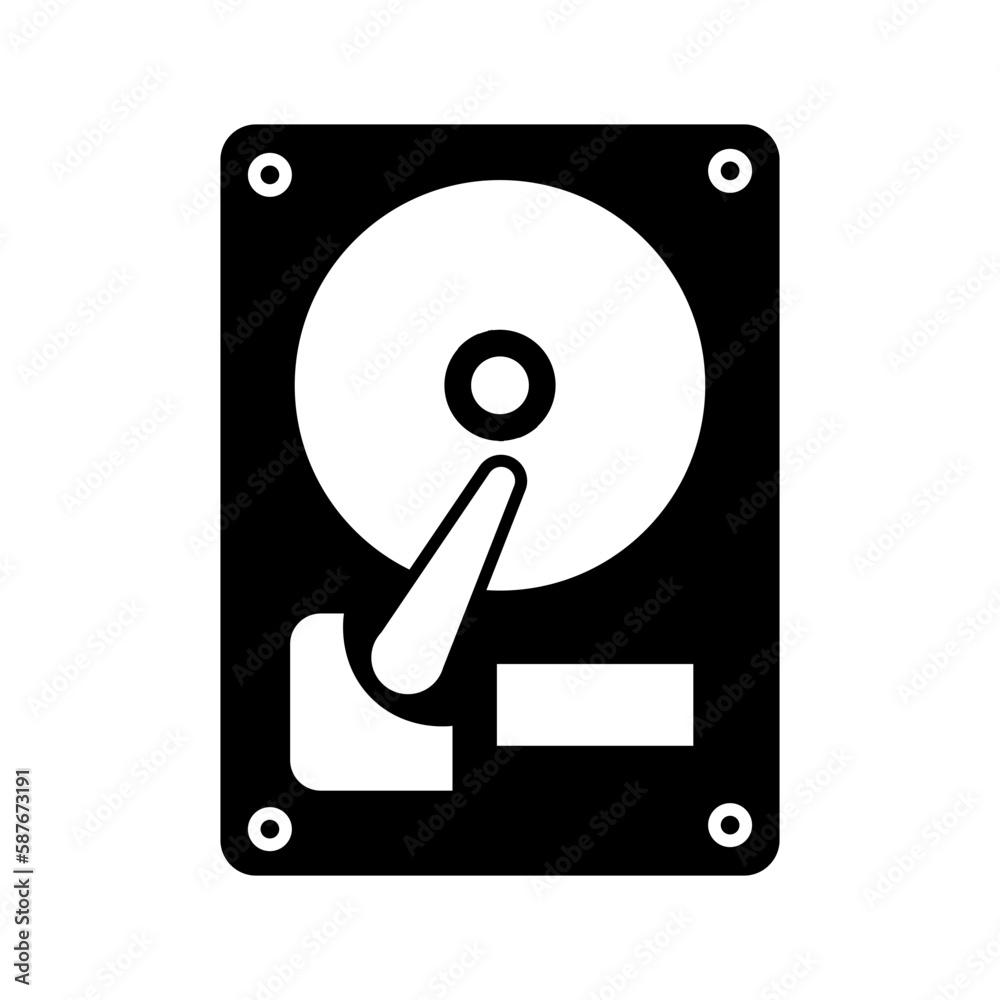 Simple illustration of compact disk or hard drive disc Personal computer component icon Simple illustration of compact disk or hard drive disc Personal computer component icon