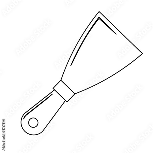 Putty knife flat icon, build and repair, spatula sign vector graphics