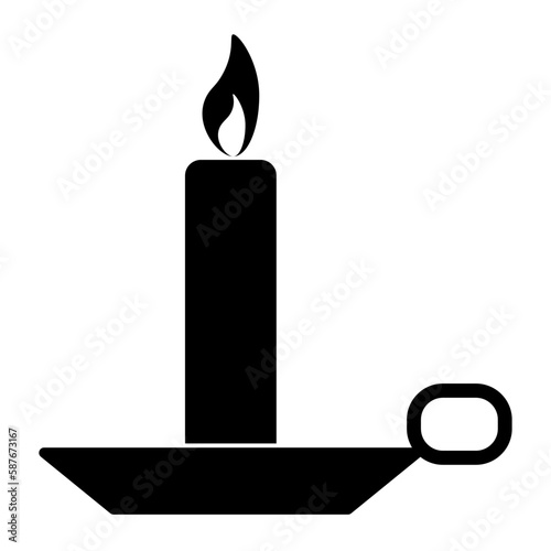 Simple illustration of candle icon Concept for Christmas holiday