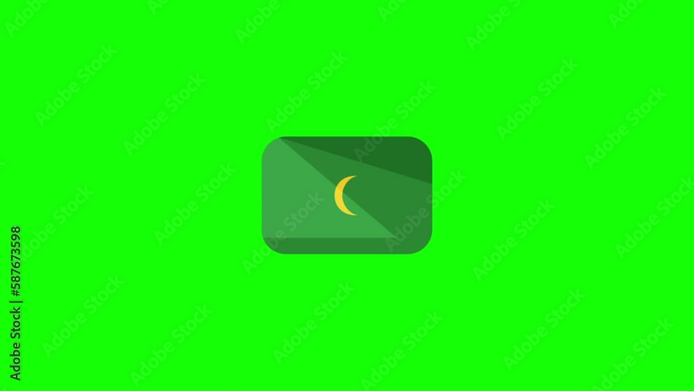 Animated Maldives flag icon design in flat icon style on Green screen background, country flag concept, animated national flags, World flags collection, and the national flag. Animated Maldives flag icon design in flat icon style on Green screen background, country flag concept, animated national flags, World flags collection, and the national flag.