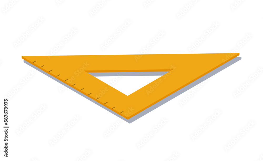 Isometric triangle ruler concept. Construction equipment for drawing. Education and training, school supplies. Centimeter, geomtery tool. Cartoon 3D vector illustration Isometric triangle ruler concept. Construction equipment for drawing. Education and training, school supplies. Centimeter, geomtery tool. Cartoon 3D vector illustration