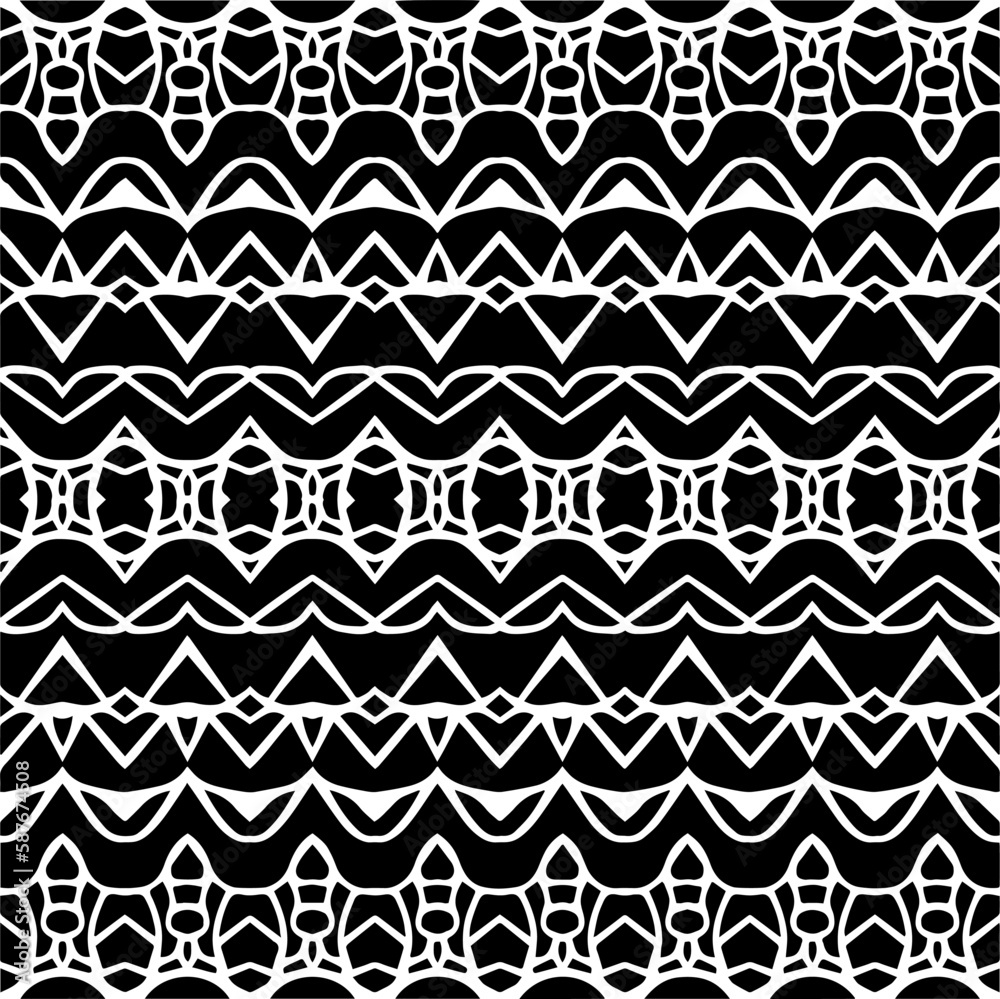 Dark background with abstract shapes. Black and white texture. Seamless monochrome repeating pattern for web page, textures, card, poster, fabric, textile. Dark background with abstract shapes. Black and white texture. Seamless monochrome repeating pattern for web page, textures, card, poster, fabric, textile.