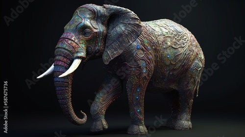 Vibrant Diversity as a Fictional African Elephant Showing its Colors Generated by AI © Rodrigo