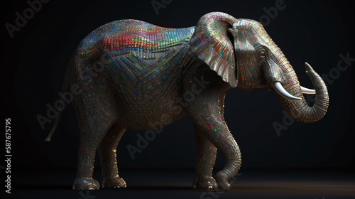 Vibrant Diversity as a Fictional African Elephant Showing its Colors Generated by AI