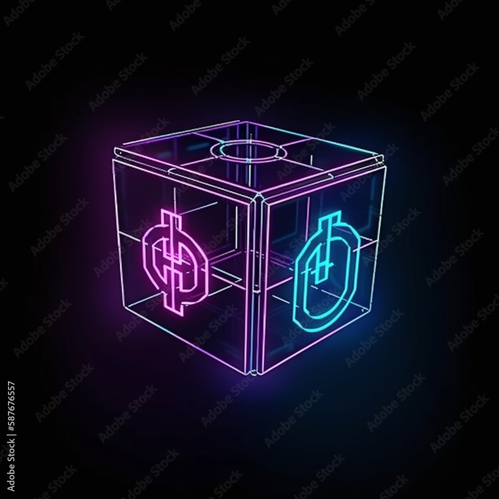 Fototapeta premium Box of Bright Insights as a Colorful Visualization of Data Analysis Generated by AI