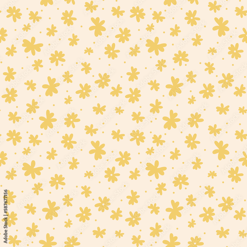 Seamless pattern Design,  Surface  pattern design,  Floral and Dots pattern, Textile design