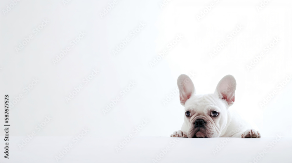 animal on the white Background French Bulldog generative ai