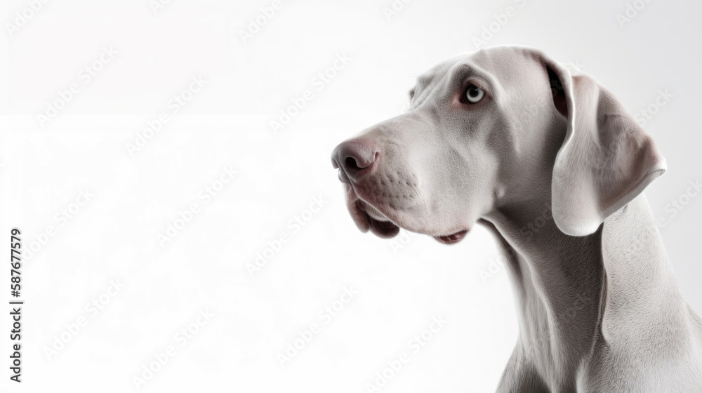 animal on the white Background dog Weimaraner generative ai