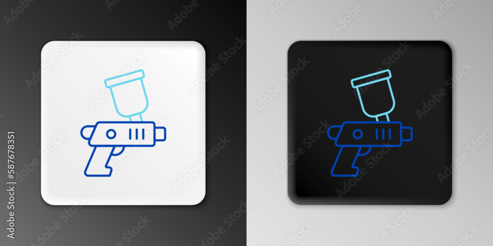 Line Paint spray gun icon isolated on grey background. Colorful outline concept. Vector Line Paint spray gun icon isolated on grey background. Colorful outline concept. Vector
