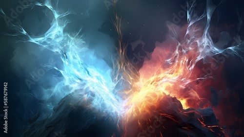 abstract Ice versus fire background