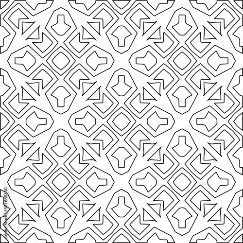 Stylish texture with figures from lines.Abstract geometric black and white pattern for web page  textures  card  poster  fabric  textile. Monochrome graphic repeating design. 
