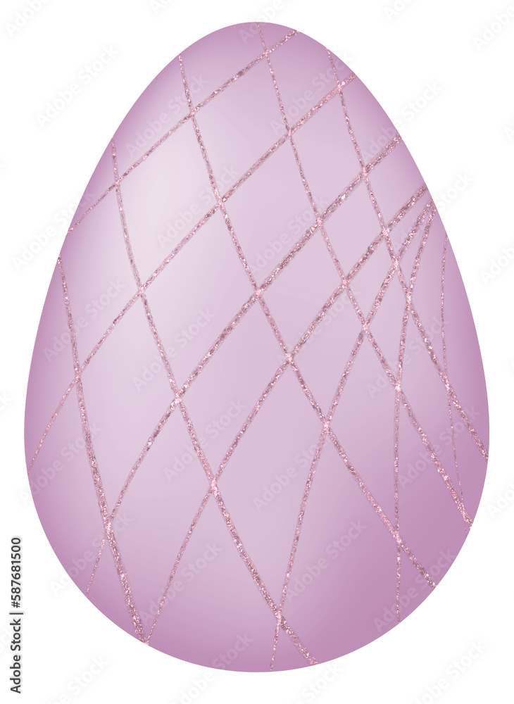 Purple Easter Egg with Glitter Pattern