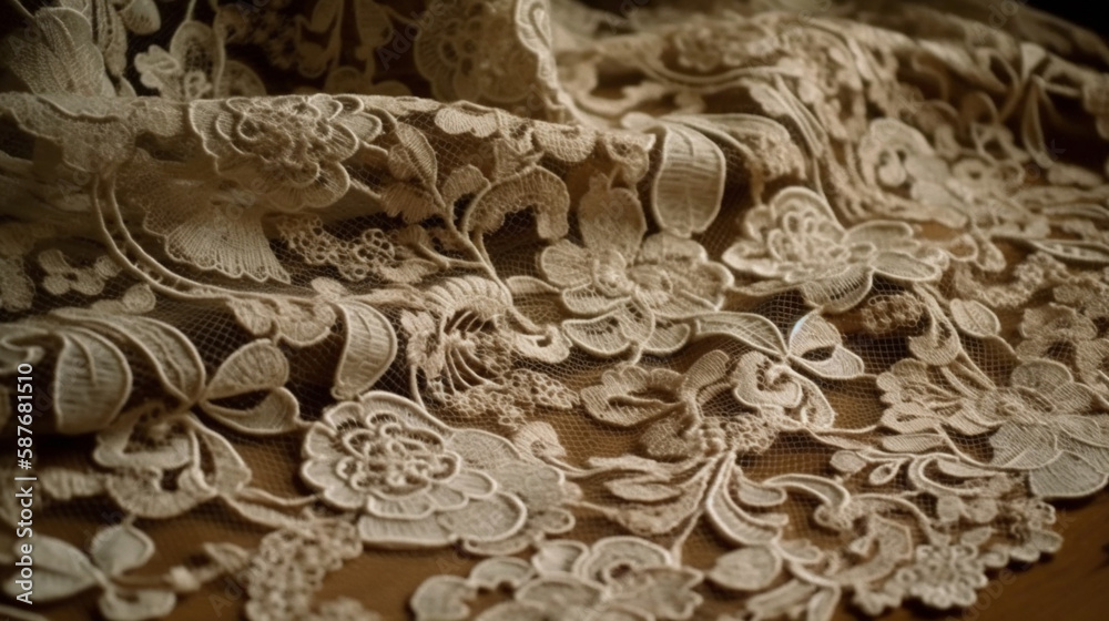 lace texture background. close up Generated AI