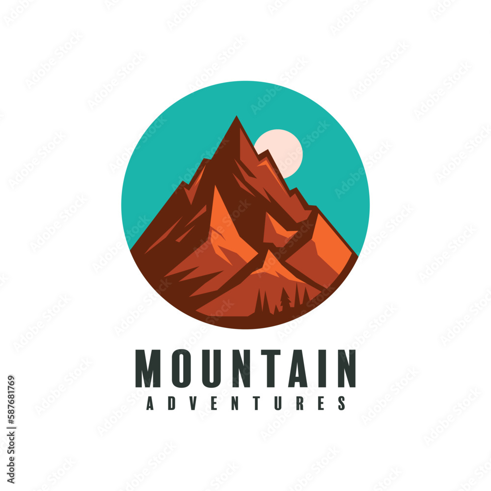 mountain emblem logo design isolated white background. vector illustration
