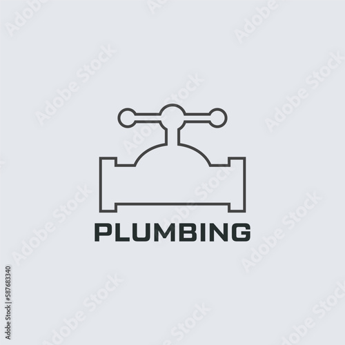 Linear plumbing logo vector icon illustration design