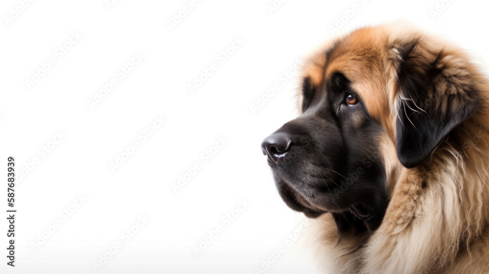 animal on the white Background dog Leonberger generative ai