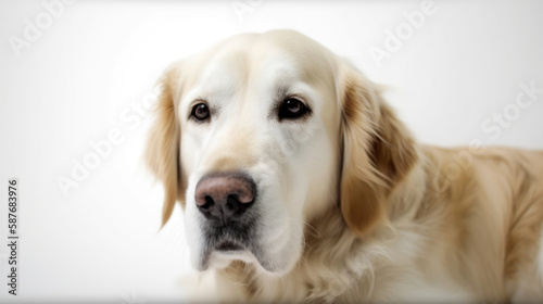 animal on the white Background dog Golden retriever generative ai © Sergey