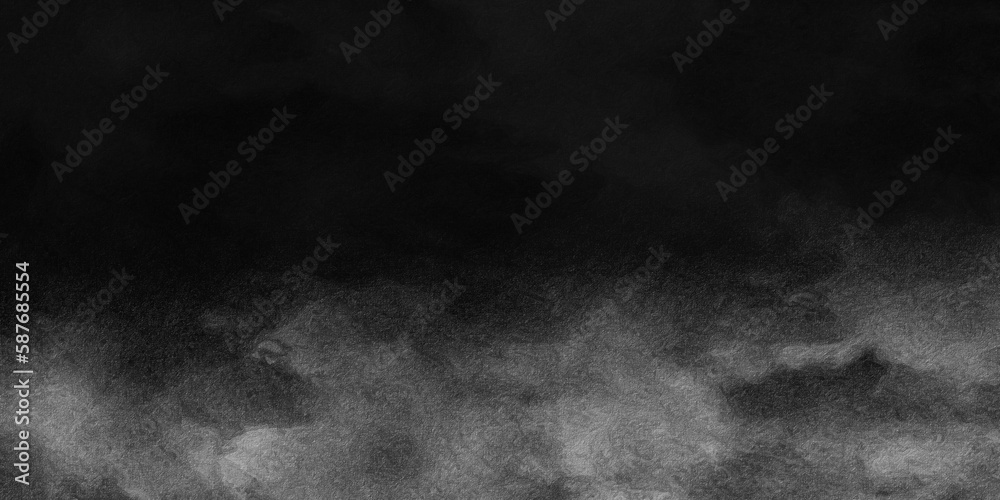 black concrete wall, grunge stone texture, dark gray rock surface background panoramic wide banner