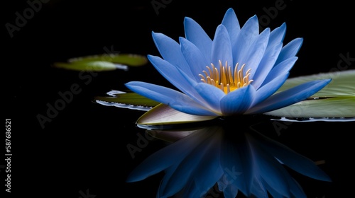 Blue Lily in the Pond