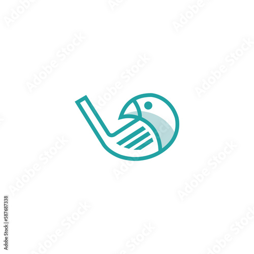 creative Golf Bird logo designs Vector illustrations