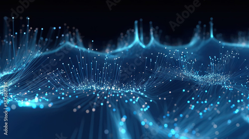 Wallpaper Mural Digital data background. Luminous dots connected by glowing network. Based on Generative AI Torontodigital.ca