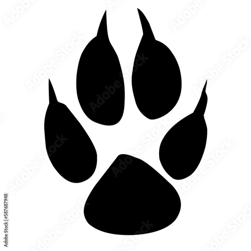 silhouette dog footprints photo