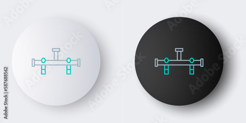 Line Manifold icon isolated on grey background. Colorful outline concept. Vector