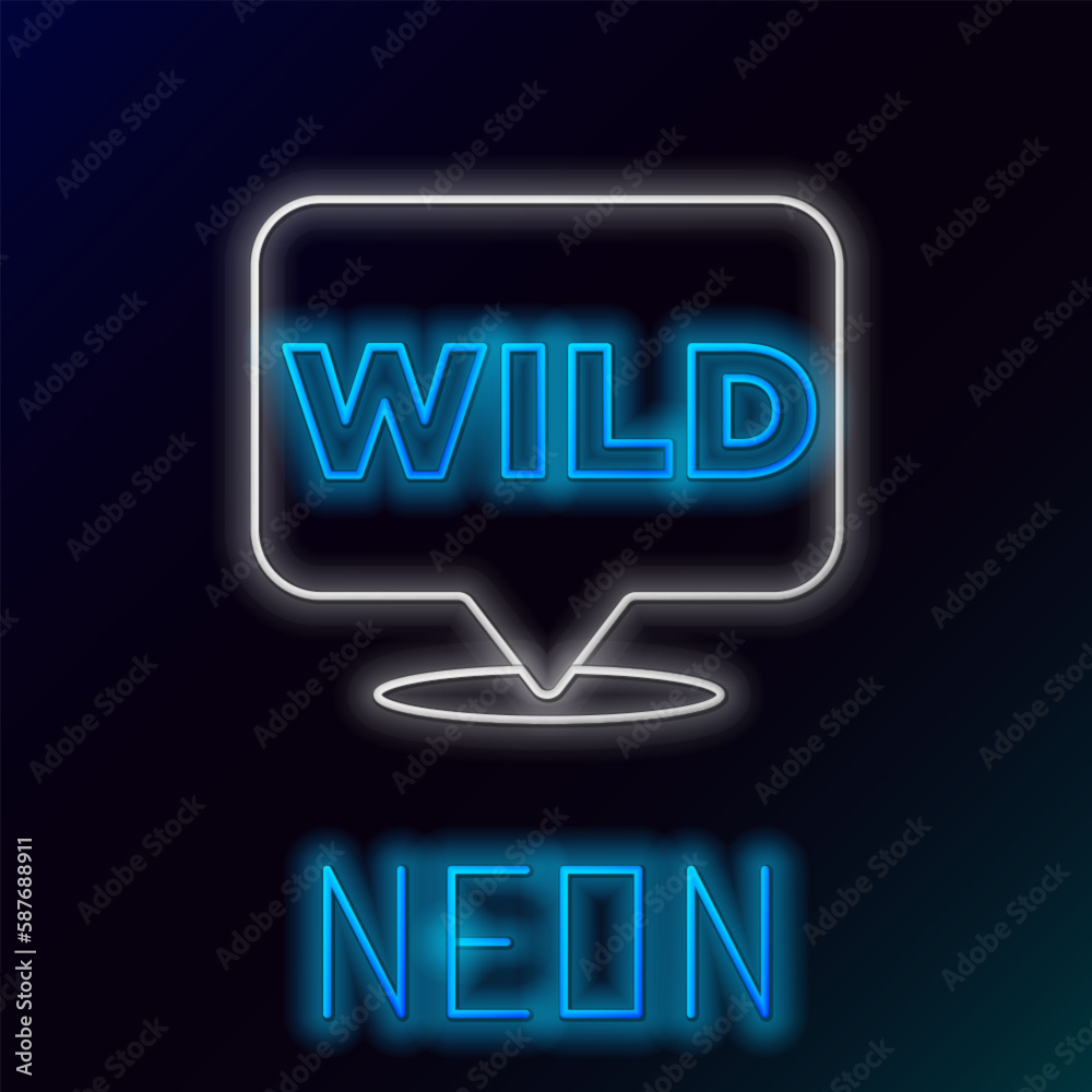 Glowing neon line Pointer to wild west icon isolated on black background. Western signboard, message board, signpost for finding way with direction. Colorful outline concept. Vector Glowing neon line Pointer to wild west icon isolated on black background. Western signboard, message board, signpost for finding way with direction. Colorful outline concept. Vector