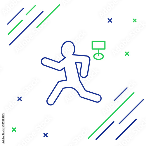 Line Murder icon isolated on white background. Body, bleeding, corpse, bleeding icon. Concept of crime scene. Colorful outline concept. Vector