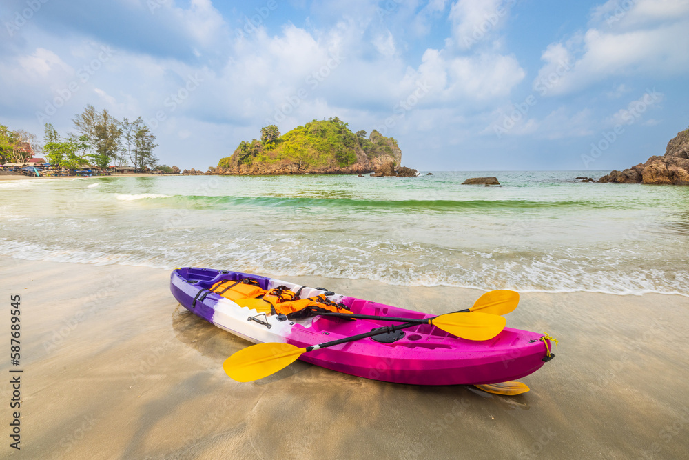 The colourful of kayak on the beach. The colourful of kayak on the beach.