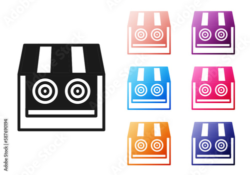 Black Shooting gallery icon isolated on white background. Shooting range. Set icons colorful. Vector