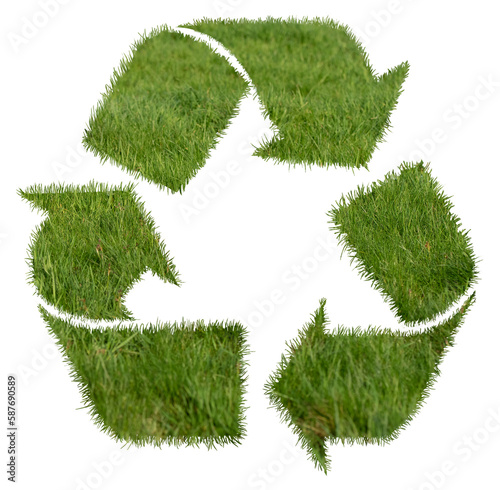 Recycling, Symbol für Recycling aus grünem Gras - Konzept Umweltfreundlich photo