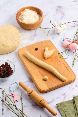 Step-by-step cooking of Easter Bunny Buns on a light background.