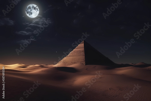 pyramid in the night, Generative AI