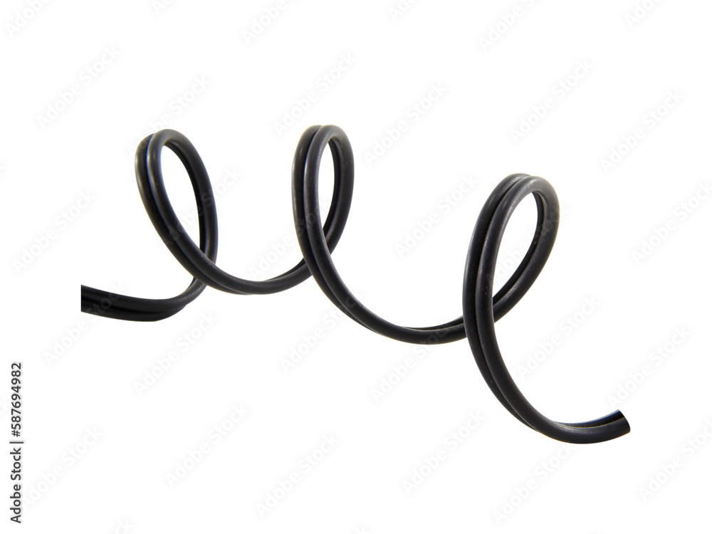 black wire cable of usb and adapter isolated on white background.Electronic Connector.Selection focus. black wire cable of usb and adapter isolated on white background.Electronic Connector.Selection focus.