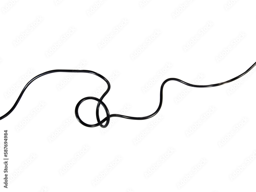 black wire cable of usb and adapter isolated on white background.Electronic Connector.Selection focus. black wire cable of usb and adapter isolated on white background.Electronic Connector.Selection focus.