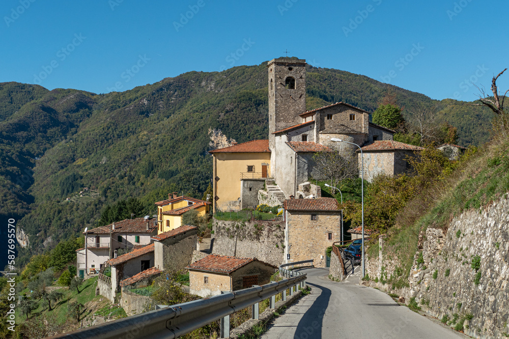 Panorama of Ceserana opf city Fosciandora region Lucca, Italy