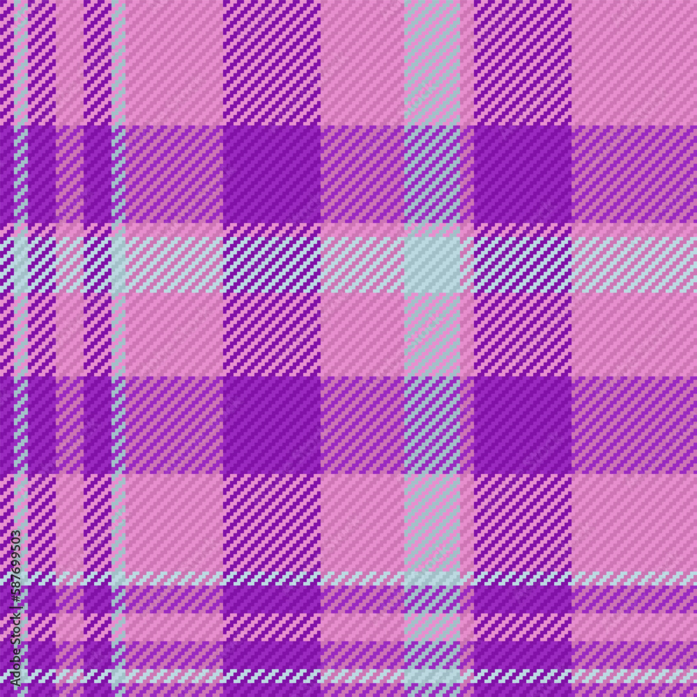 Fabric background seamless. Texture check plaid. Pattern textile tartan vector.
