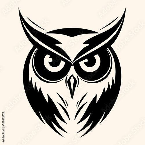 Fototapeta Naklejka Na Ścianę i Meble -  Owl vector for logo or icon,clip art, drawing Elegant minimalist style,abstract style Illustration	